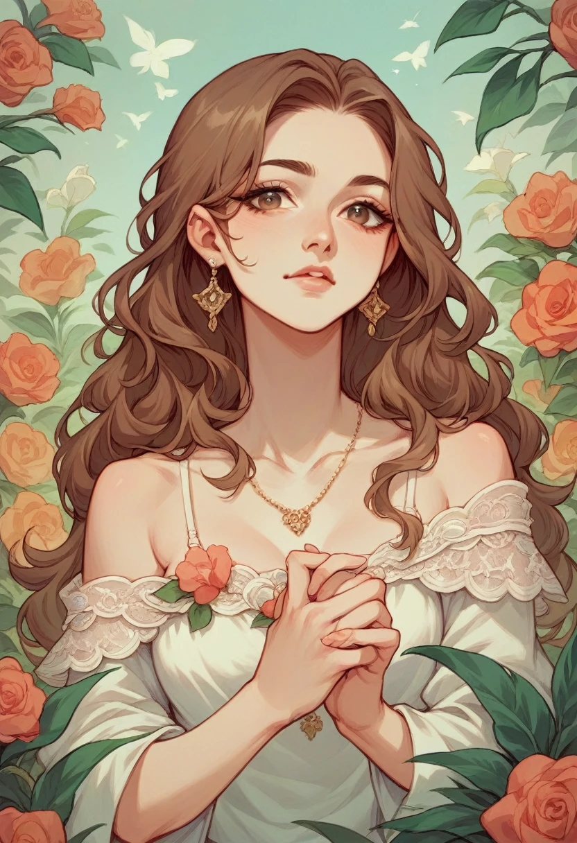 a woman with long hair and flowers in her hair is featured in a poster for alphonse mucha's the alphonse mucha by Alphonse Mucha