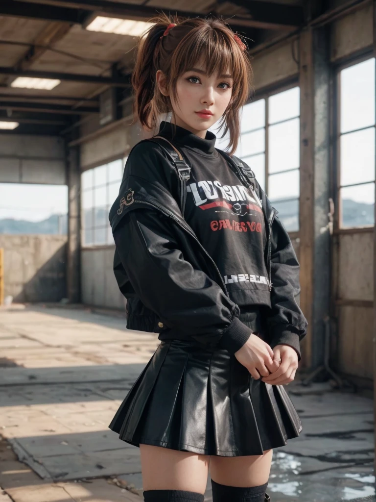Kasumi, brown eyes, (best quality, ultra-detailed), (realistic:1.37), beautiful and detailed face, ultra-realistic texture, delicate face, delicate body, strong red lipstick, bright colors. High definition, 8K.