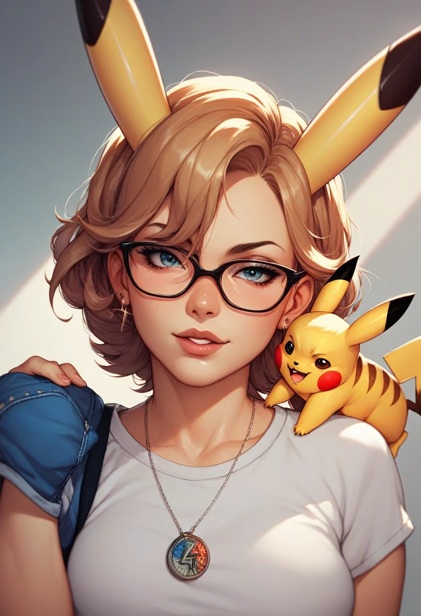 Pikachu only + glasses + yugioh puzzles, 