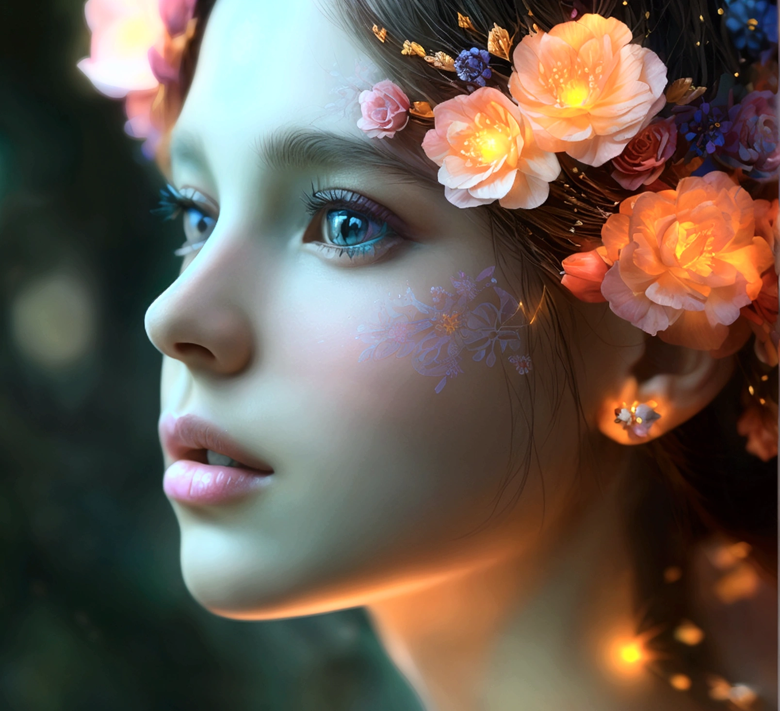 amazing girl))). (best quality:1.2, highres, ultra-detailed, realistic:1.37), vibrant colors, 3D rendering, flower of life, intricate details, glowing patterns, mesmerizing beauty, ethereal atmoshere, spiritual symbolism, sacred geometry, divine creation