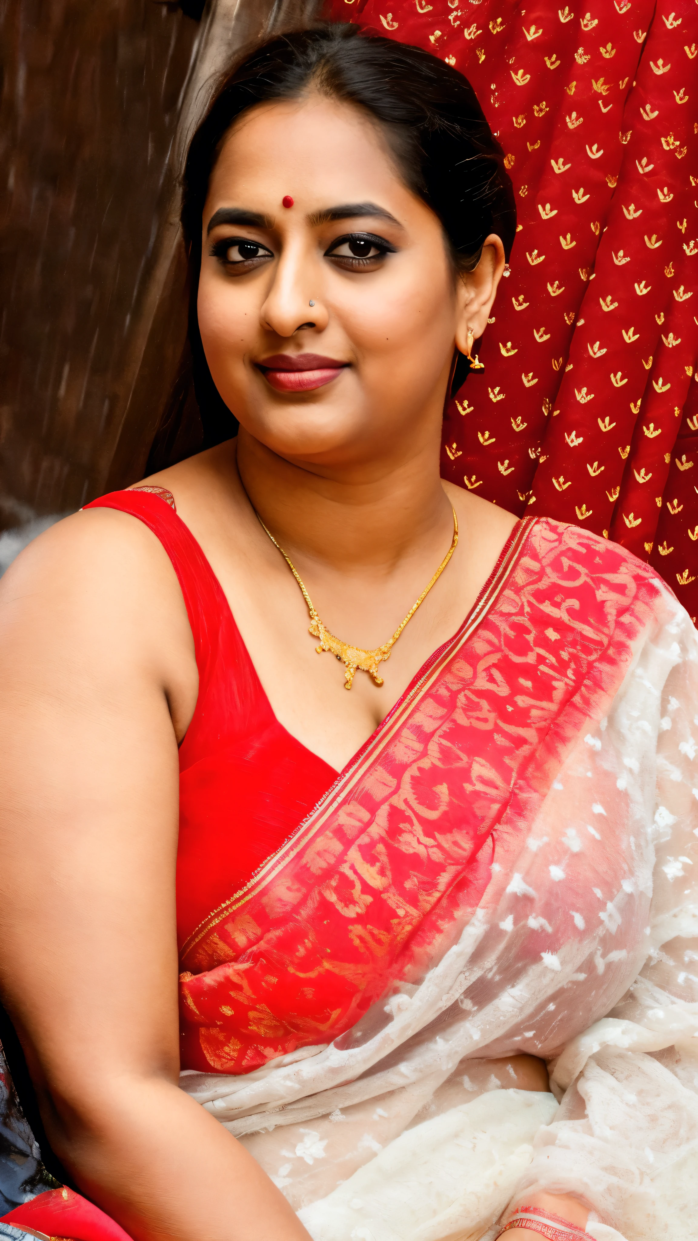 Realistic Representation of Savita bhabhi, sexy Savita aunty, tempting figure, busty aunty, goddess of lust, cougar lady, mommy, mommy figure, bulky figure, big milkers, deep cleavage, juicy fleshy figure, heavy bust, heavy hips, doodhwali, sizzling hot, Nextdoor aunty bhabhi , unsatisfied housewife, chubby aunty, sweat, oiled body, irresistibly hot, inspired by famous Indian adult comics by amarshrostha, Foto RAW, photorealistic, photography, full body shot, 50 years old Woman, master shot, perfect eyes, goddess like beauty, pierced eyes, perfect thick chubby mallu Desi aunty bhabhi, Wearing a Stanapatta, a chest-band.Saree model, model Photography, Indian saree shoot, Indian traditional wear advertising photography, traditional wear brand shoot, face of Indian actress Sonakshi Sinha, masterpiece, realistic, realism, incredible details, pleasure, photorealism, detailed skin, skin pores, high contrast, photorealistic Artstation 8k HD digital art trend of high definition and detailed realistic skin texture, ultra detail, realistic skin texture, armature, best quality, ultra high definition, (photorealistic:1.4),, high resolution, detail, raw photo, sweat, Re sharp, by Lee Jefferies Nikon D850 Film Stock Photo 4 Kodak Portra 400 Camera F1.6 Lens Rich Color Ultra Real Realistic Realistic Textures Dramatic Lighting Unreal Engine Trending at Art Station Cinestill 800,(pele altamente detalhada: 1.2), 8k UHD, DSLR, soft-lighting, alta qualidade, grain of film, Fujifilm XT3,she didn't like to wear blouse or bra, intricate, she is happy to wear only saree, she hates blouse or bra, detailed hairy armpits, hyper realistic skin, skin pores, veins, wet body, premium ethnic jewellery, hyper realistic sweaty body, sweat, veins, short hairs on armpit, stubble armpits, hyper realistic hairy armpits, low waist saree, deep juicy navel, insane details, stretchmarks,moles on breast, freckles 0.1, sensual desire, erotic fantasy, busy housewife,very busy in house chores, kaamwali aunty,