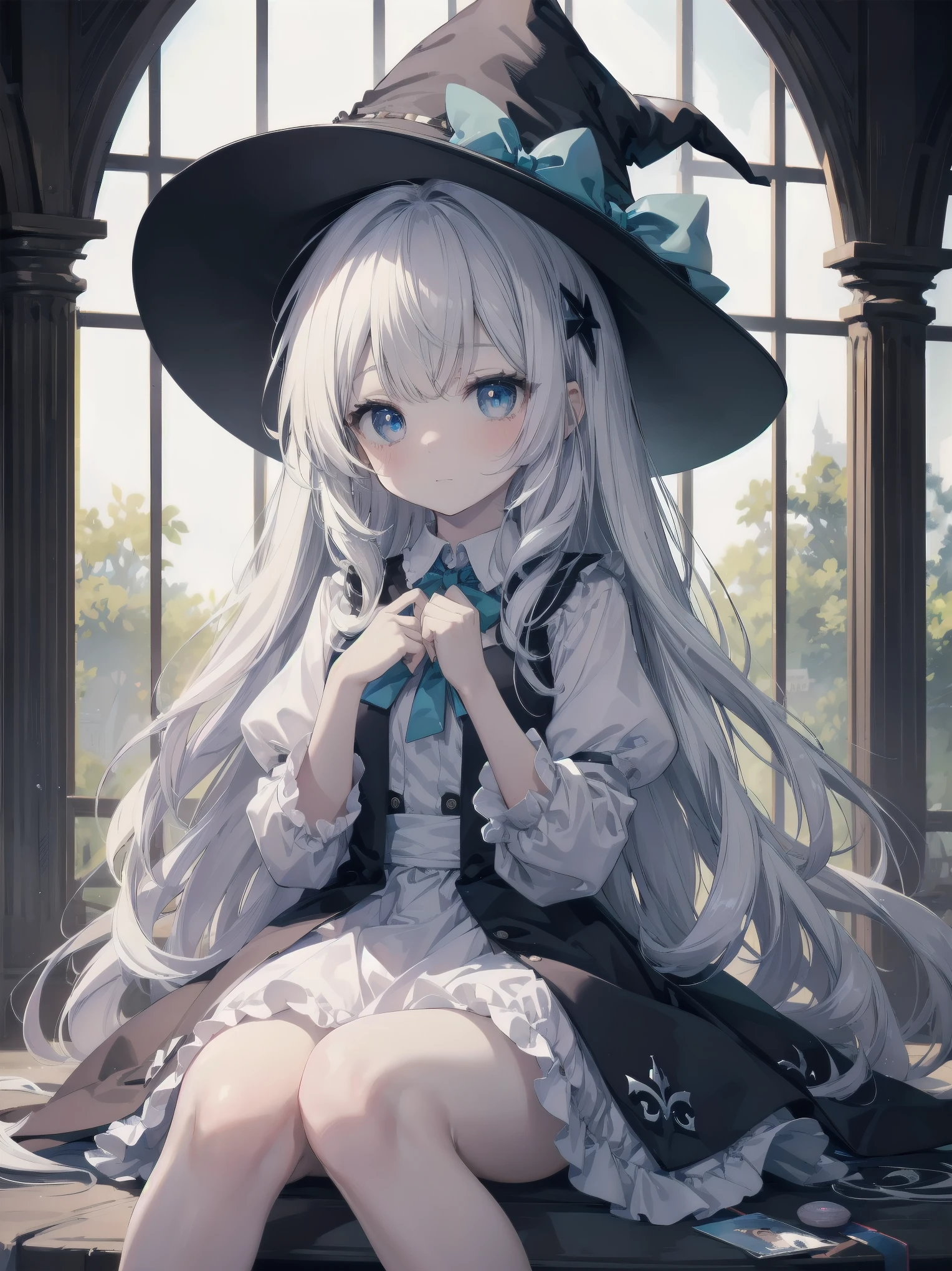 🎶, (🧙♀️), ✡, ✨(black hat), , Alice in Wonderland, Alone, very beautiful, cute, adorable, embarrassed, alone, blue eyes, white skin、look at viewer、looking up,kawaiitech, pastel colors, kawaii, cute colors,Alice in Wonderland, alone, very beautiful, cute, adorable, embarrassed, alone, blue eyes, white skin,skirtlift