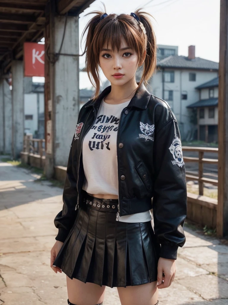 Kasumi, brown eyes, (best quality, ultra-detailed), (realistic:1.37), beautiful and detailed face, ultra-realistic texture, delicate face, delicate body, strong red lipstick, bright colors. High definition, 8K. expression with a slight sweet smile