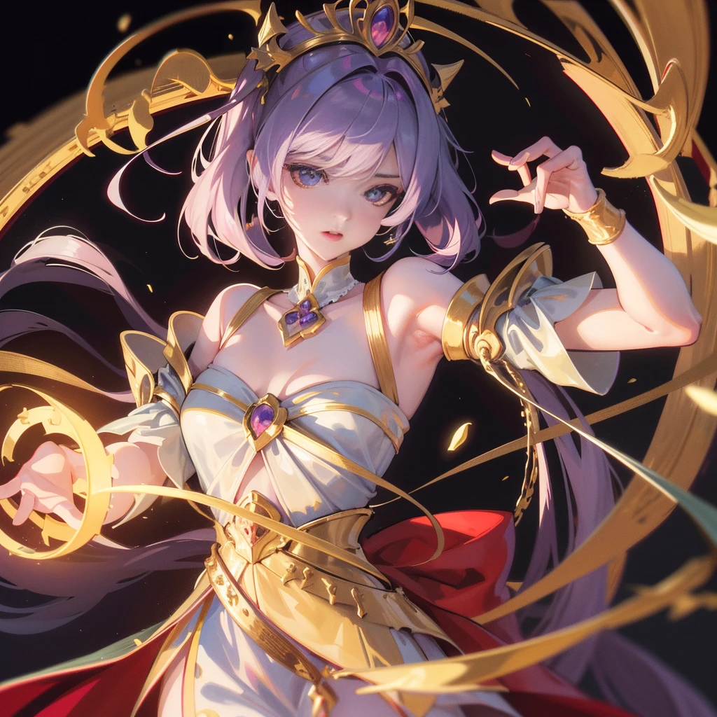 ssee-through, the emperor, Majesty, Royal sister, Anterior convex and posterior, Impactful graphics, Rich background, chiaroscuro, chromatic aberration, ray tracing, UHD, masterpiece, ccurate, anatomically correct, high quality, highres, 16k, high details