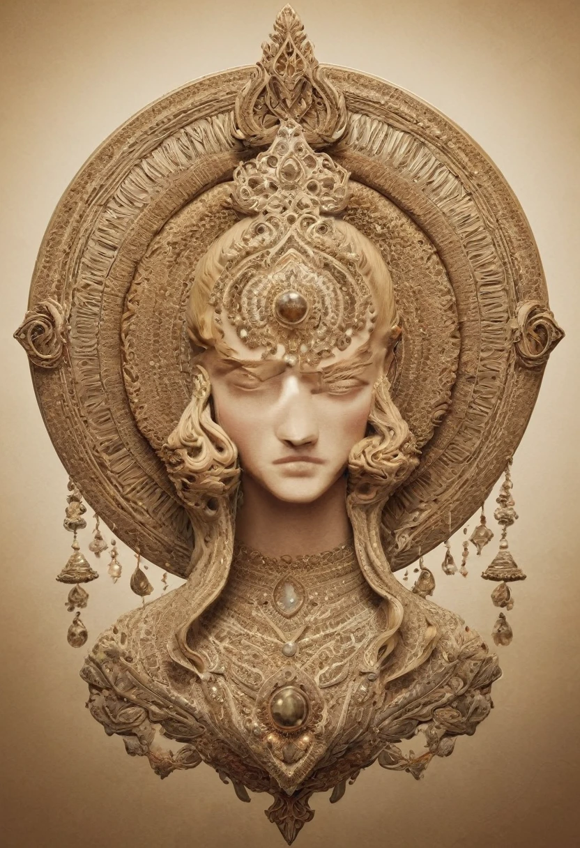 (Illusion d'optical:1.4), a girl made of fruits and vegetables, conceptual artwork, (best quality, boss of'Artwork, Representative work, offcial art, proffesional, 8k)A strong body in a workout, surrounded by a spiritual aura, symbolizing faith in God strengthening the soul.