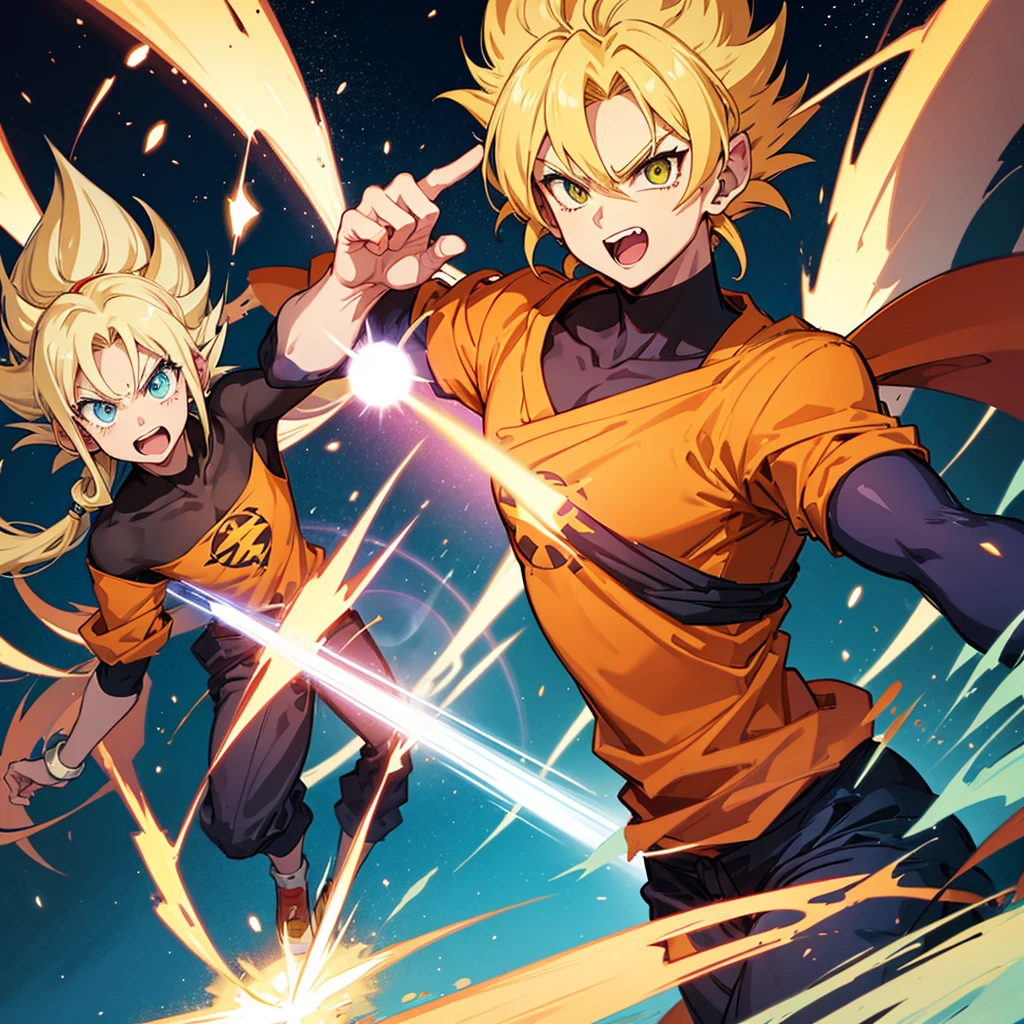 1 Super Saiyanjin looking at the camera