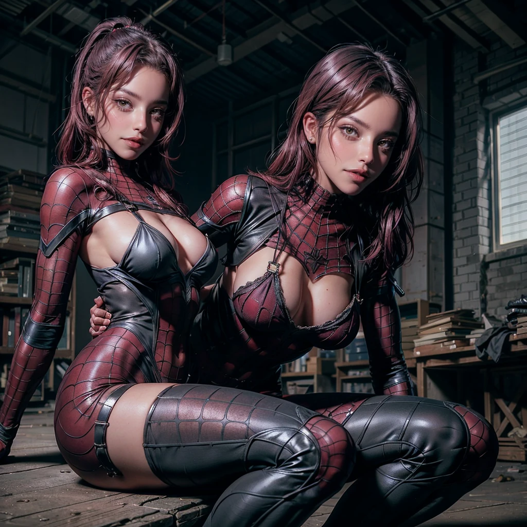 Emilia Mernes dressed as a sexy Spiderman. 8k