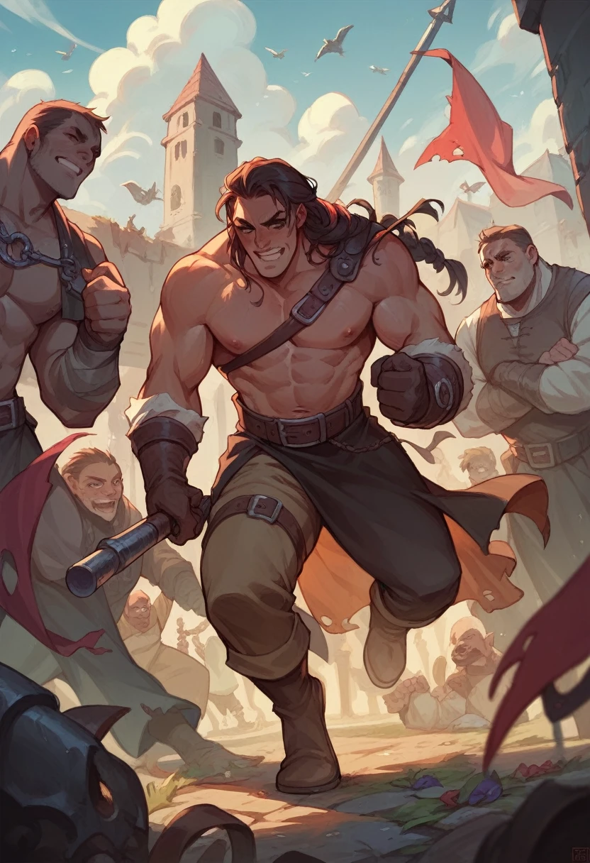 A party, composed of a necromancer, a cleric, a barbarian and a rogue... very sexy