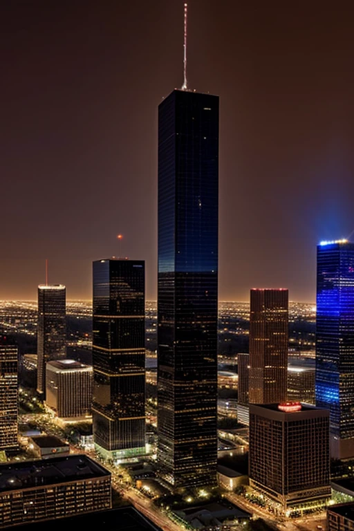 Houston realistic sky scraper lost of lights