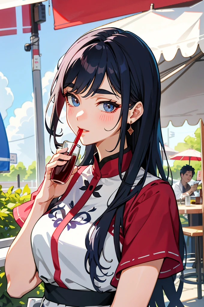 highest quality、High resolution、Detailed Background、(Beautiful face in every detail:1.4)、Anatomically correct、(Detailed facial expressions)、(Detailed eyes:1.2)、(Detailed eyes:1.2)、Beautiful girl in her 20s、(Highly detailed face:1.4)、Brightly colored hair、well-groomed eyebrows、Cute Eye Makeup、Cute Lip Makeup、Cute clothes with little exposure、Wine Festival、Feeling happy、Summer evening、A winery with a beautiful garden、Wine Festival、
Enjoy music and performances while sipping wine and delicious food、
Visit the colorful tents and booths々I enjoy a wide variety of wines.、
people々I am enjoying a wine tasting with a glass in my hand and am impressed by the taste of the wine in my mouth.、Around the venue, there are food trucks and restaurant booths where chefs serve delicious dishes.、To enjoy the pairing with wine々Hasama々I try new dishes and share them with my friends and family.