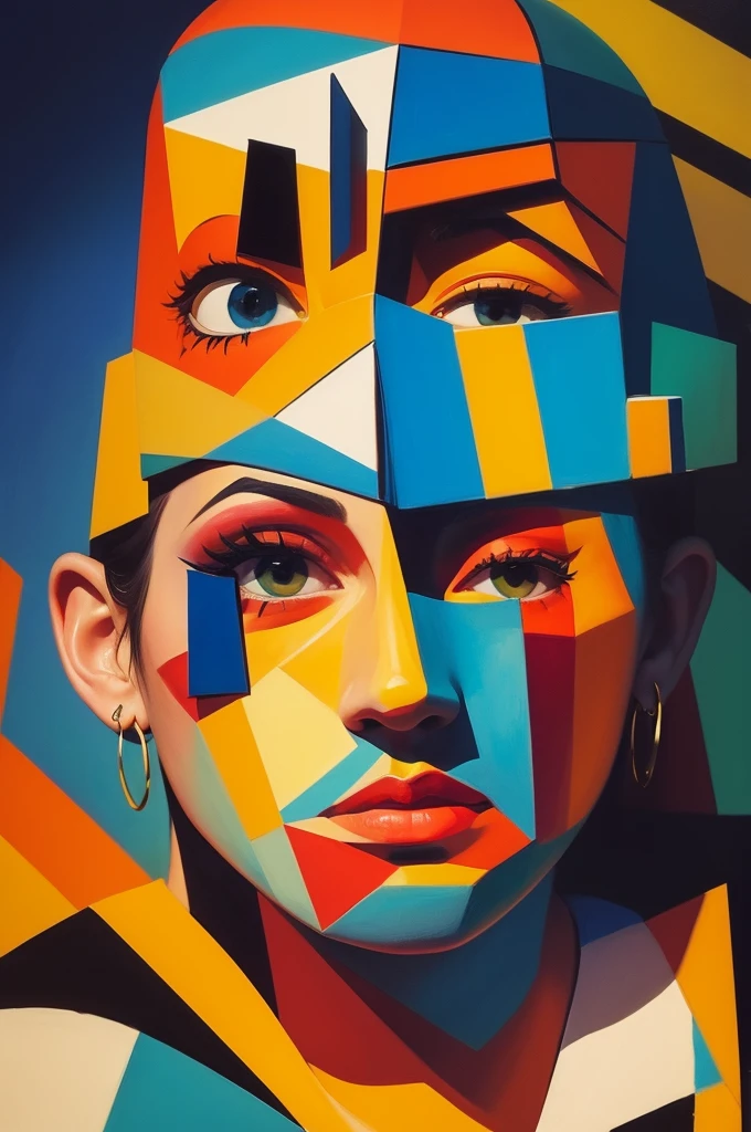 take an expressionist painting and recreate it as a cubist painting