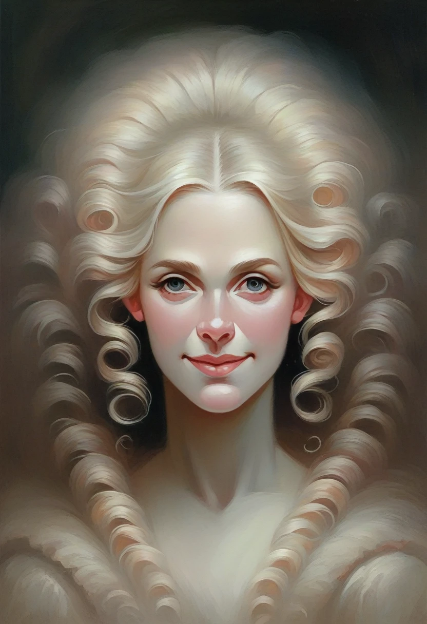 ((8k)), ((4)), ((detailded)), ((very detailled)), ((Attention to details)), realisitic, focus on the face, facefocus, focused face, Kizi, chestnut hair, CURLY hair, big hair, eyes browns, big smile, great smile, full mouth, fleshy lips