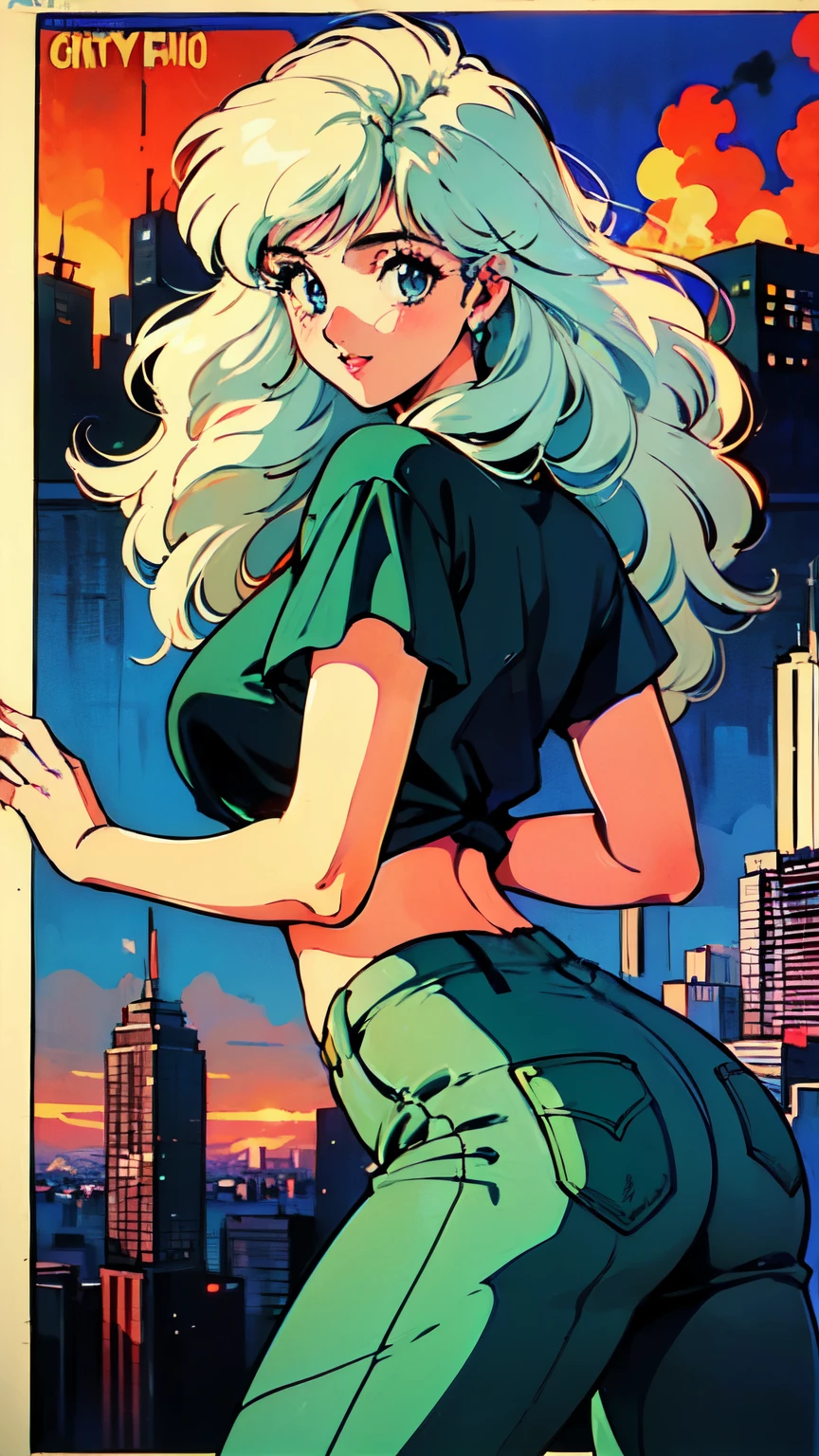 (80's, Retro, City Pop Poster:1.5), (Album cover), (masterpiece, Highest quality), (anime, figure),
Best Photo Poses, Dynamic Angle, Cowboy Shot, blonde Russian girl, 19 years old, Large Breasts, Wide Hips, Perky ass, Round ass,
girl, alone, smile, A perfect eye for detail, Delicate face, blue eyes,
High Fashion,