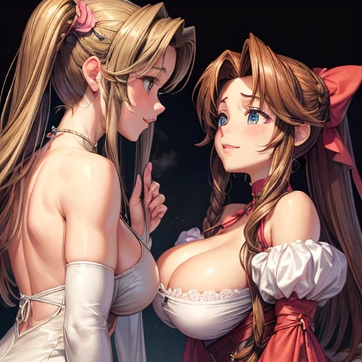 A woman inserting her huge penis into another woman Aerith Gainsborough