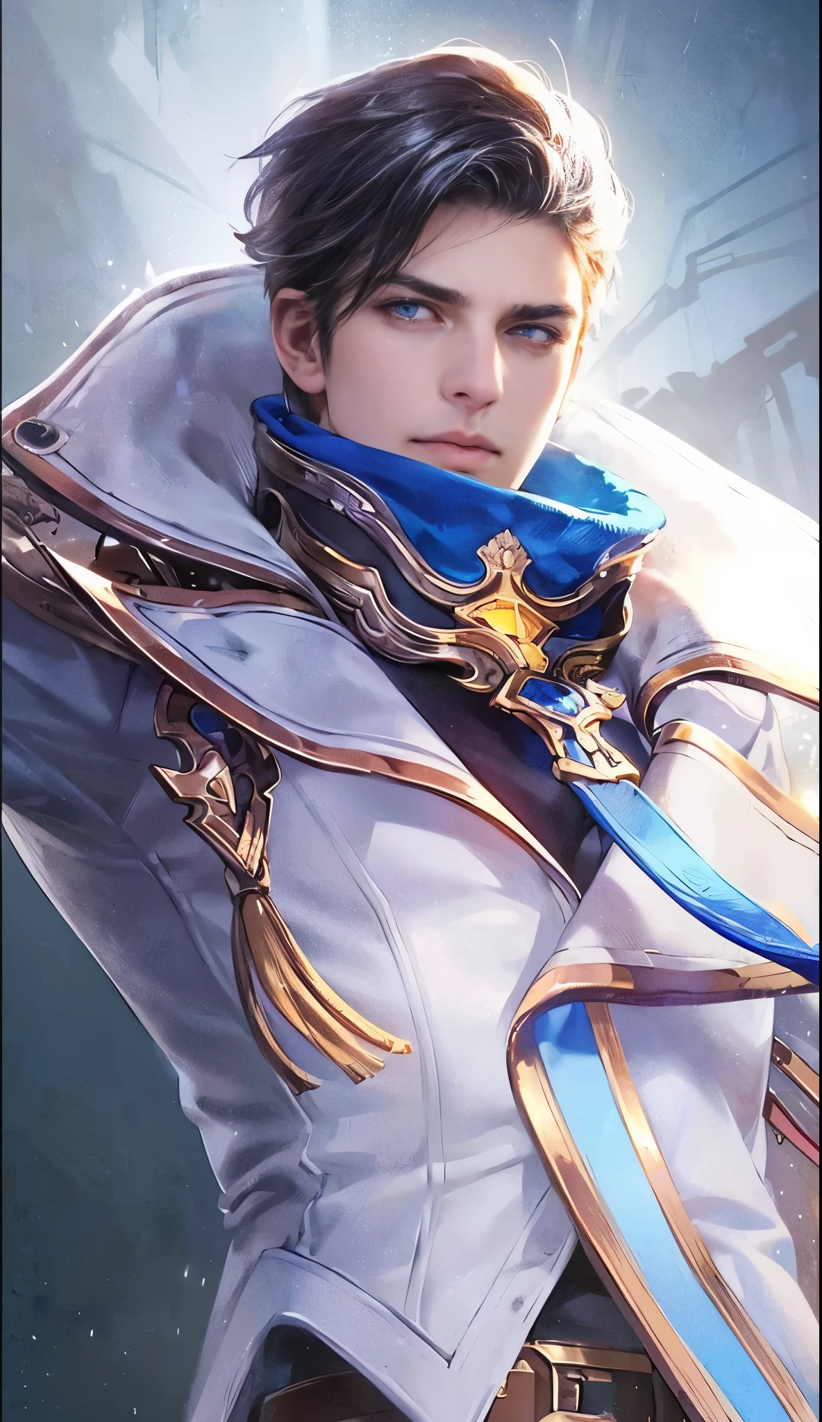(best quality, masterpiece, 8 thousand, realistic, cinematic lighting, 1:4 HDR images, very detailed, beautiful photoature man, very handsome, ((cold expression)), black short hair, black eye, A perfect face without any mistakes, ((Buttoning my jacket, chief executive))