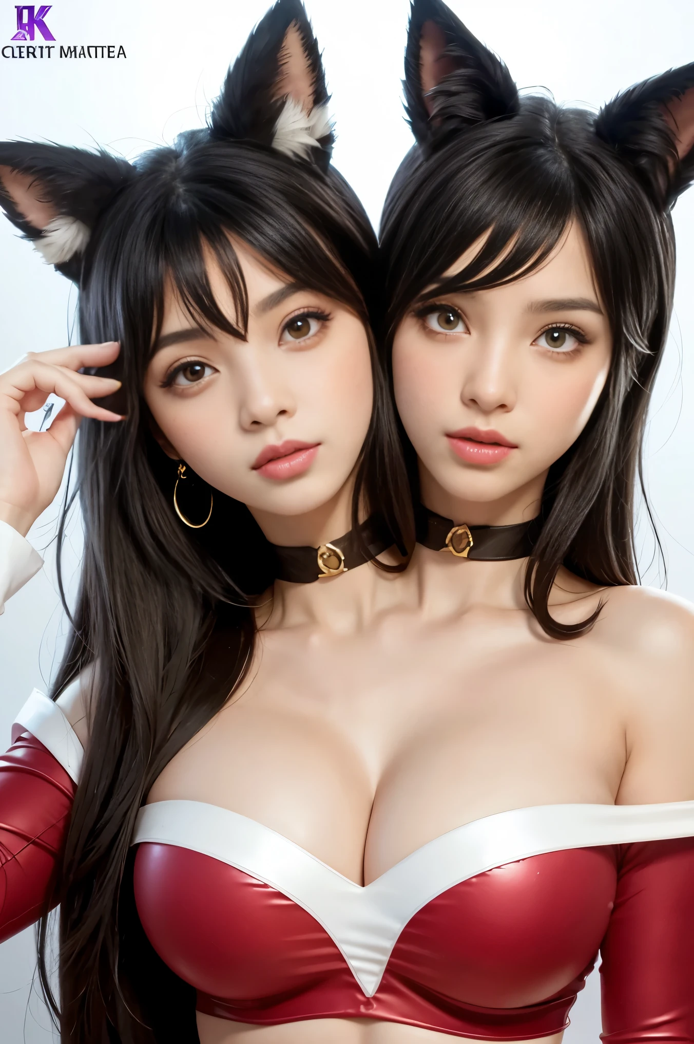 k/and_Ahri, 1 girl, Ahri (League of Legends), old, animal ears, by rubio, Alone, fox ears, k/and (League of Legends), by the wide, neckline, cola, mustache marks, looking at the viewer, facial mark, choker, large old, bare shoulders, Fox cola, joandas, yellow eyes, Upper part of the body, multiple colas, hits, bright, clavicle, Covered navel, earrings,

conjoined_dicephalus, two heads, conjoined, 2heads, girl with two heads instead of one, 2head,