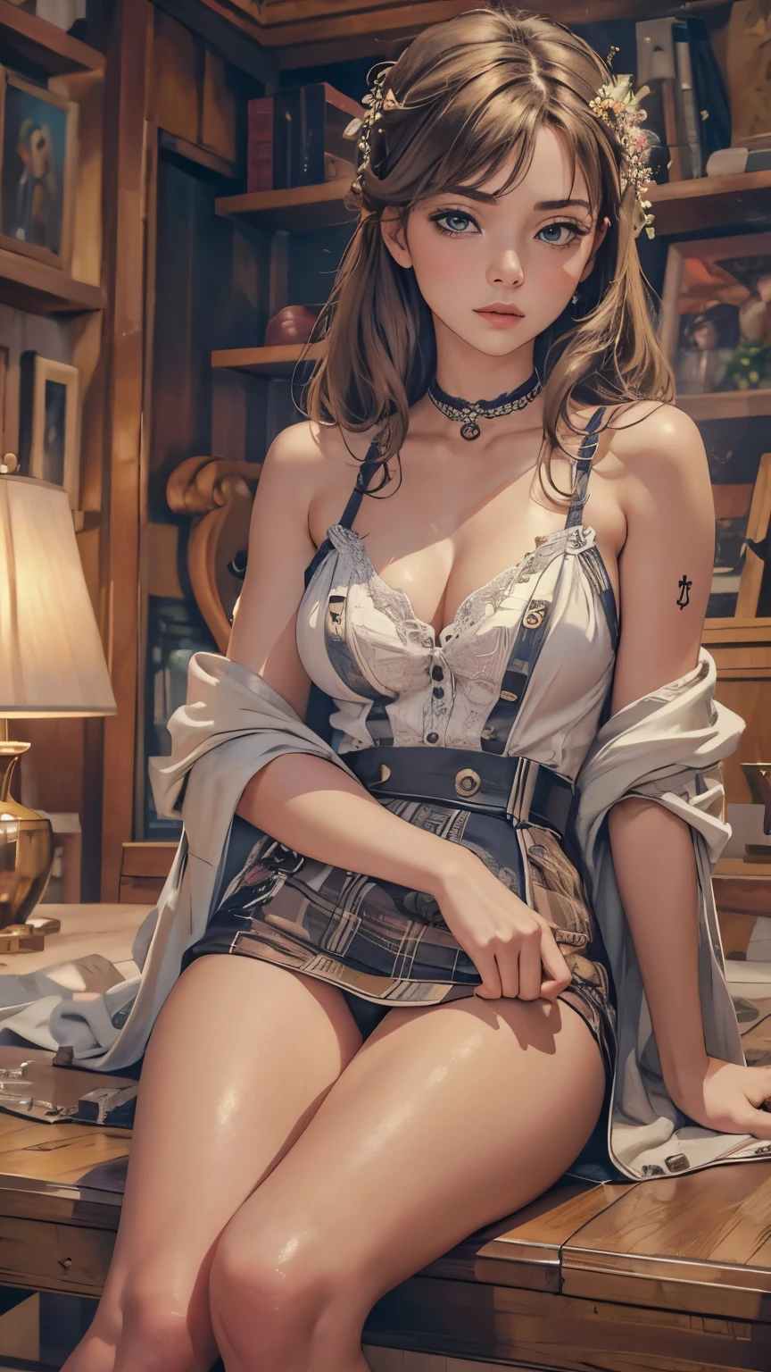 ((masterpiece, best quality)), (1 girl), (alone), (Women's Focus), (Ahog, white hair, Very long hair), Golden Eyes, open mouth, ((White shirt), (Button-down shirts), (gap button)), Permanent, White background, Dynamic angle, sideboob:1.6, (longerie), night dress
