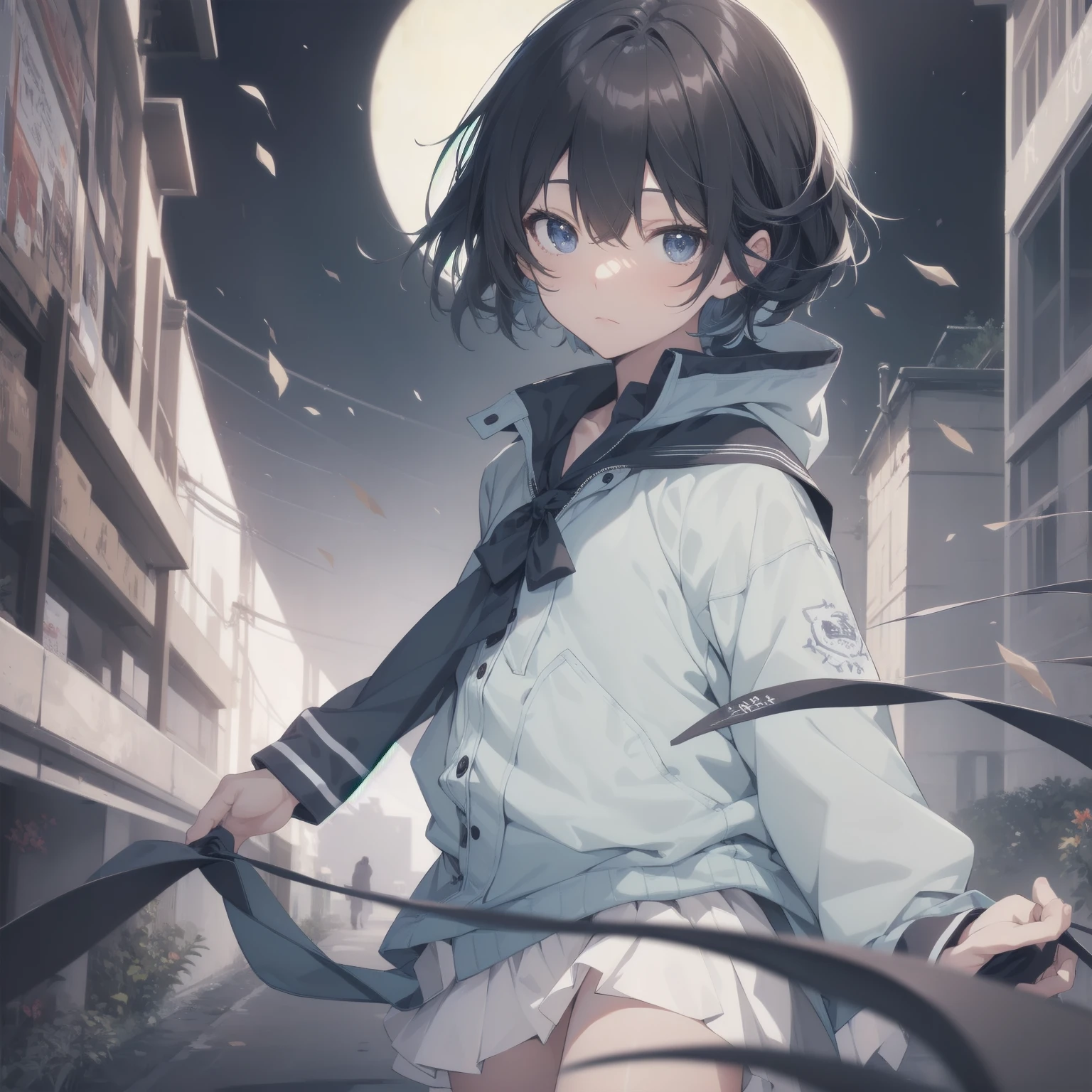 ultra-absurdres-Top quality by artist God, ultra-detailed, high resolution, anime moe artstyle, best anime 8k konachan wallpaper, pixiv contest winner, pool:2810, perfect anatomy,break, 1girl, (Please draw a girl walking sleepily to school alone. )break,(Solo,little female, 13-year-old:1.3),Full limbs, complete fingers,a junior high school student, (very short hair), short cut, flat chest, , small butt, small black eyes, beautiful detailed eyes, well-proportioned iris and pupils, expressive eyes, highres detailed hair, soft expression, salor school_uniform, sailor collar, serahuku, bow, pleated skirt,(Detailed Lighting), (Detailed background), in the School commute route. break,super detailed skin, Best cinematic lighting powered by famous artist, 8k,beauty illustration,photoshop_(medium),very aesthetic,break,((artist:minami_(colorful_palette) )), artist:clamp ,artist:carnelian ,artist:kantoku ,