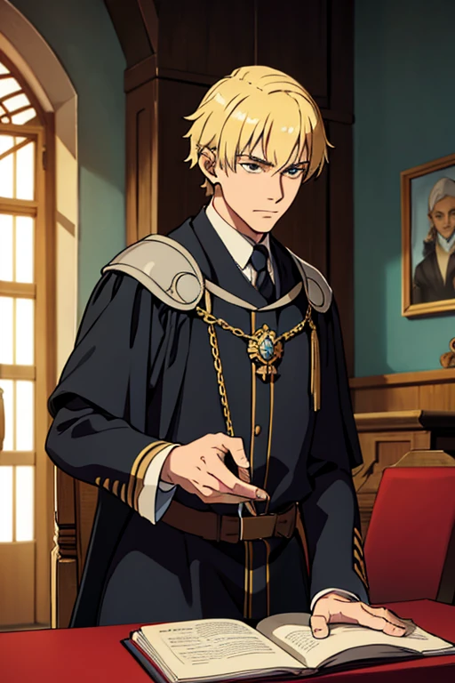 A man with blond hair, a high-ranking judge of the inquisitorial Church 