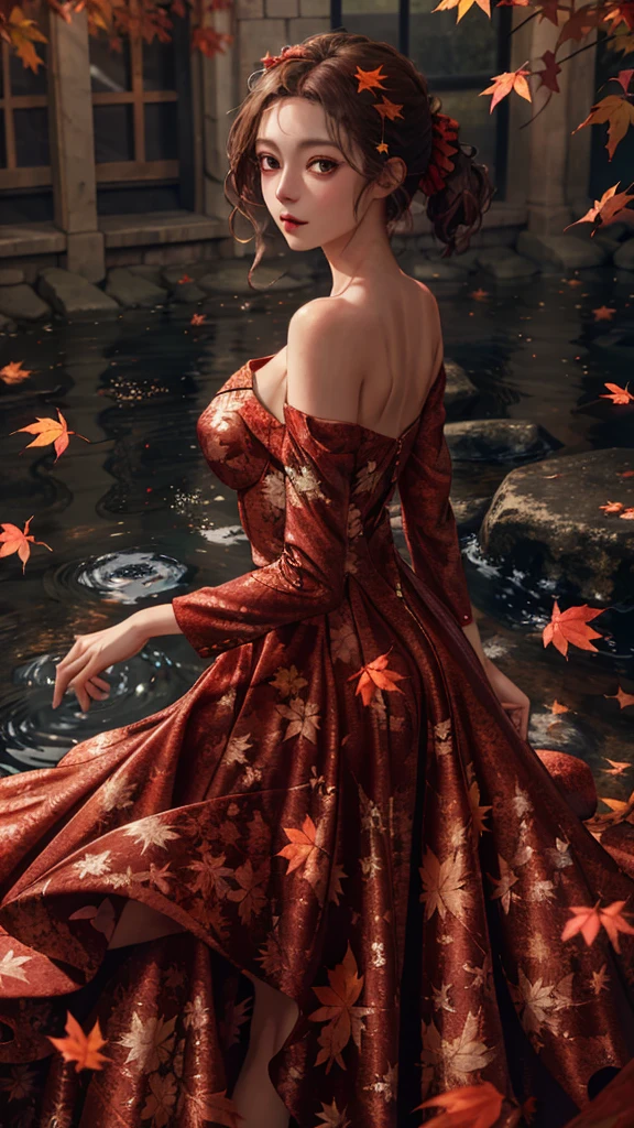 highres,absurdres,masterpiece,best quality,original,extremely detailed CG,extremely detailed wallpaper,perfect lighting,
maple leaf,ð,1girl,