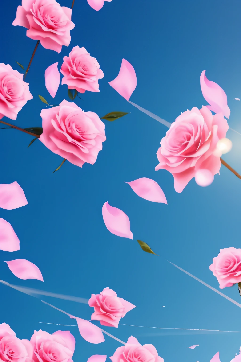 no background roses flying light pink image with flowers flying in the wind rose with petulas flying in the wind wind carrying the pink flowers
