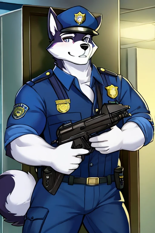Siberian Husky dog, police