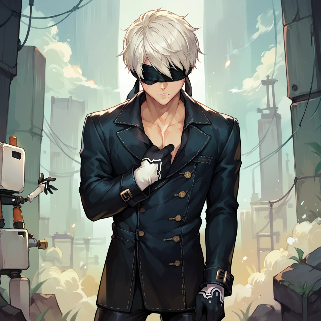 score_9,score_8_up,score_7_up, source_anime, 9s from nier automata, blindfold, male,