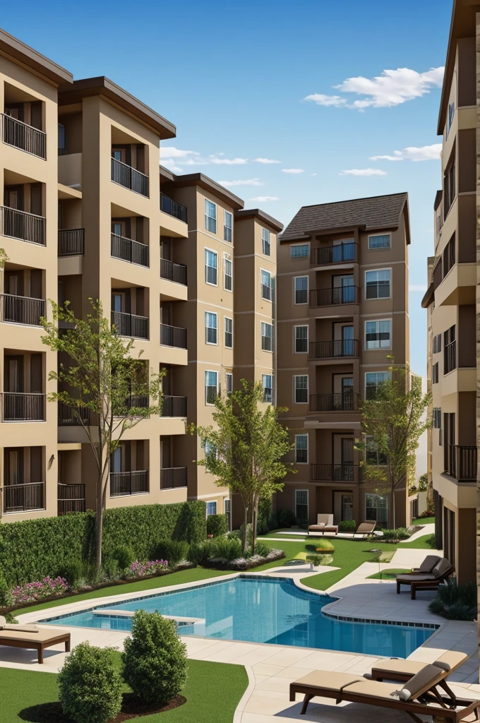 Luxury apartments and townhomes