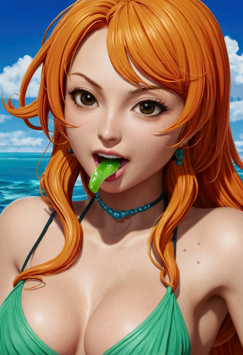Nami with cum in her mouth
