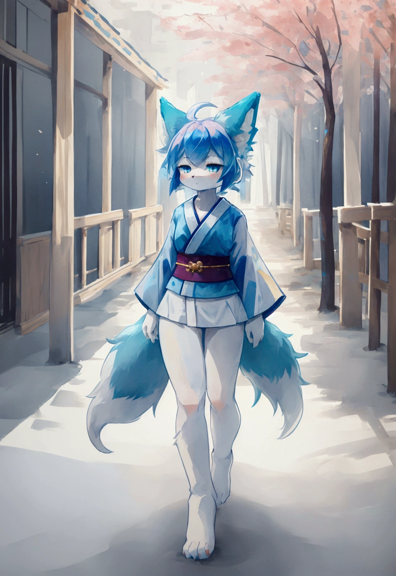fox Light blue hair beast girl indigo fur fox beast girl fox Light blue hair beast girl indigo fur fox beast girl Wallpaper 4k,8k,highly detailled,,vivid colors,detailed kitsune with 9 tails,traditional Japanese artwork,tatami floor,beautiful cherry blossoms,floating lanterns,dark silhouette of a pagoda,subtle moonlight,dense forest,ethereal atmosphere,dappled sunlight,whimsical spirit,serene expression,elaborate kimono and obi,delicate hand-painted details,luminous eyes Anime Style fox blue White-faced golden-haired nine-tailed fox Coat blue fox Light blue hair beast girl indigo fur fox beast girl Anime Style fox blue White-faced golden-haired nine-tailed fox Coat blue mysterious background Blue Flame girl have a ball of light fox Light blue hair beast girl indigo fur fox beast girl mysterious background Blue Flame girl have a ball of light Anime Style fox blue White-faced golden-haired nine-tailed fox Coat blue mysterious background Blue Flame girl have a ball of light