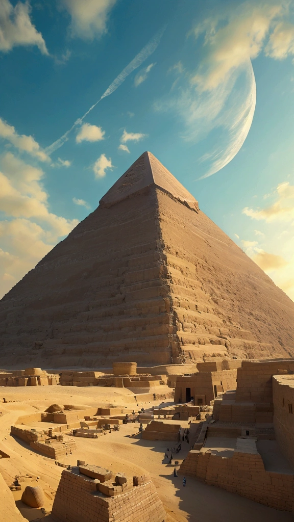 landscape、Egypt、pyramid、High resolution、masterpiece、最high quality、high detail、high quality、Very detailed、Ultra high definition、Satellite Imagery,
