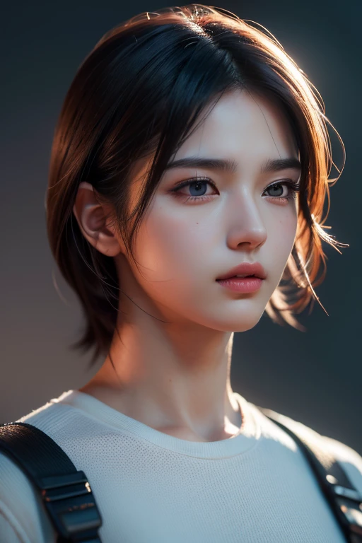 (best quality digital art digital illustration 4k high resolution beautiful image hyper-detailed image perfect lines soft lighting night environment smooth zoom perfect face) (1:1 photorealistic) (neutral colors hdr 1.4) (anime style) an adult 25 year old man (expressionless perfect detailed face) medium black hair modern clothes dystopia