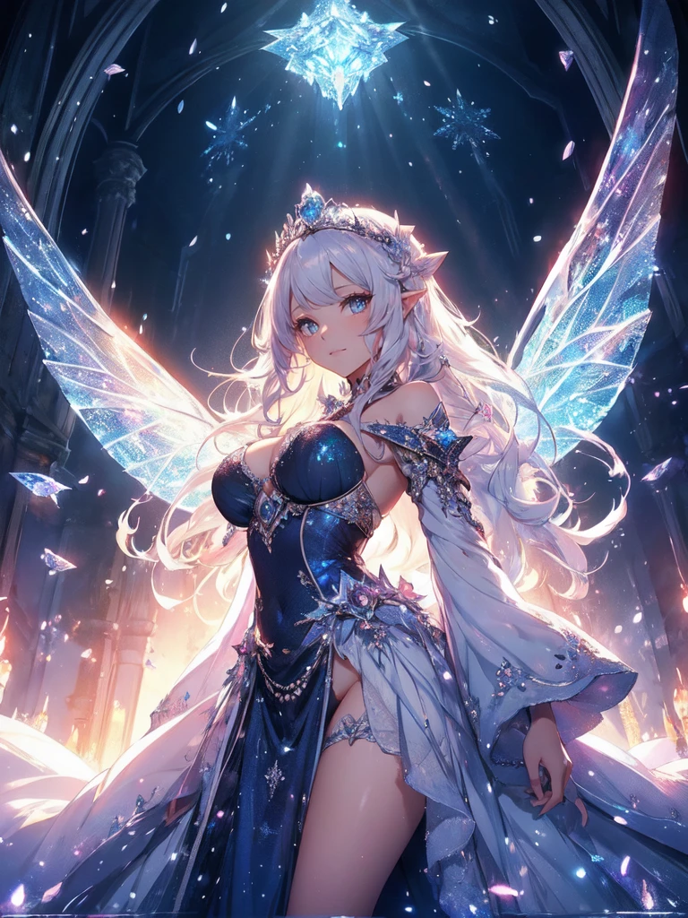 最high quality、1 woman elf facing forward、Succubus、(( cowboy shot ))((underwear))'((low angle1.5 ))、beautiful瞳、tears、Huge stained glass、beautiful装飾、brassiere、panty、Ice tiara、Swirling Ice、Crystal of snow、Ice Palace、最high quality , fractal art.Ice Throne、Inside the palace dome、Glowing iceの柱、Huge windows、虹colorに輝くステンドグラス、courtyard、 bikini、beautiful胸、Large Breasts ((Laugh beautifully、))((Glowing ice ))SMqueen、beautiful顔、Orgasm、Ecstasy、全身beautiful装飾の下着、World of Illusions、Ice crystals、Crystal of snow、Ice wall、ice World、Bigger on the front、 beautiful輝き,High-definition depiction, Realistic, 8k, Unity, beautiful太もも,,Giant Devil's Wings、虹colorに輝く翼、、 light smile, Beautifully and vividly drawn, , beautiful beautiful透き通る肌、輝くbeautiful装飾の魔法、、beautiful装飾、 , beautiful、 Romanticism,mosquito。 混沌の最もbeautiful形, Mr..々color, Intertwined flowers, P article,Magical gentle light,smile,,image quality、masterpiece、beautiful顔、Super beautiful elf woman((Big breasted 22 year old office lady、Bust 120,Beautiful long ironed hair、Silver Hair、height: 165cm。、Esbian、、high quality、、Visual Arts、最high quality、1 womanエルフ NP: Worst quality ,beautiful fractal art 、frozen、、light、Beautiful radiance,High-definition depiction, Realistic, 8k, Unity, , light smile, Beautifully and vividly drawn, , Beautiful, beautiful, clear skin、 Countless rays of light pouring down, Swirling Light, big background, , Intense light is emitted from the magic circle in front of the girl. Romanticism,Cowboy Shot: 最high quality snow palace Artwork、uhd