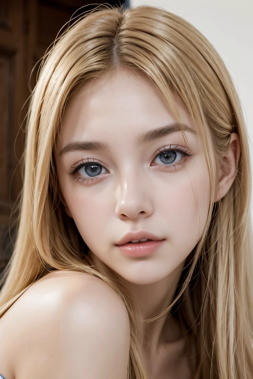 I want a realistic person, appealing, encorpada, natural brown eyes, 1,60 tall, 24 years, natural blonde hair, her name will be Ana