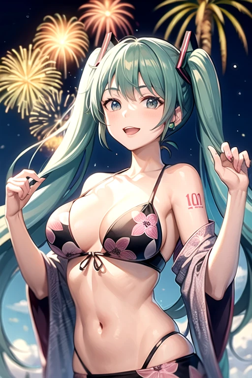 yukata　Hatsune Miku　Summer festival　firework