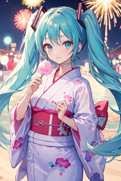 Hatsune Miku Summer festival firework yukata Cotton candy