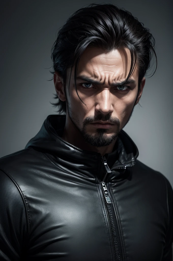 Mysterious man with threatening look