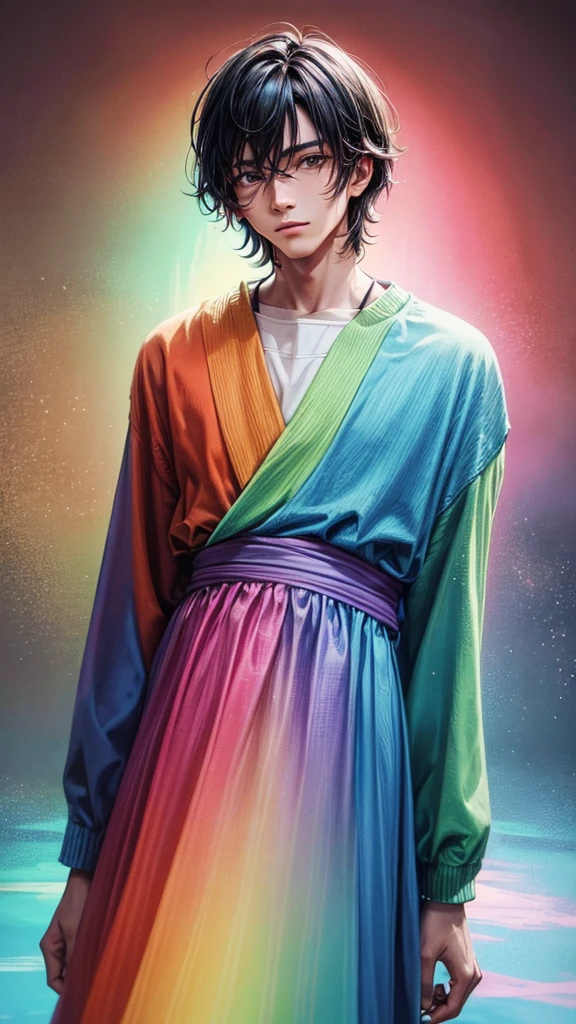 a man, technicolor, a pastel, rayonism