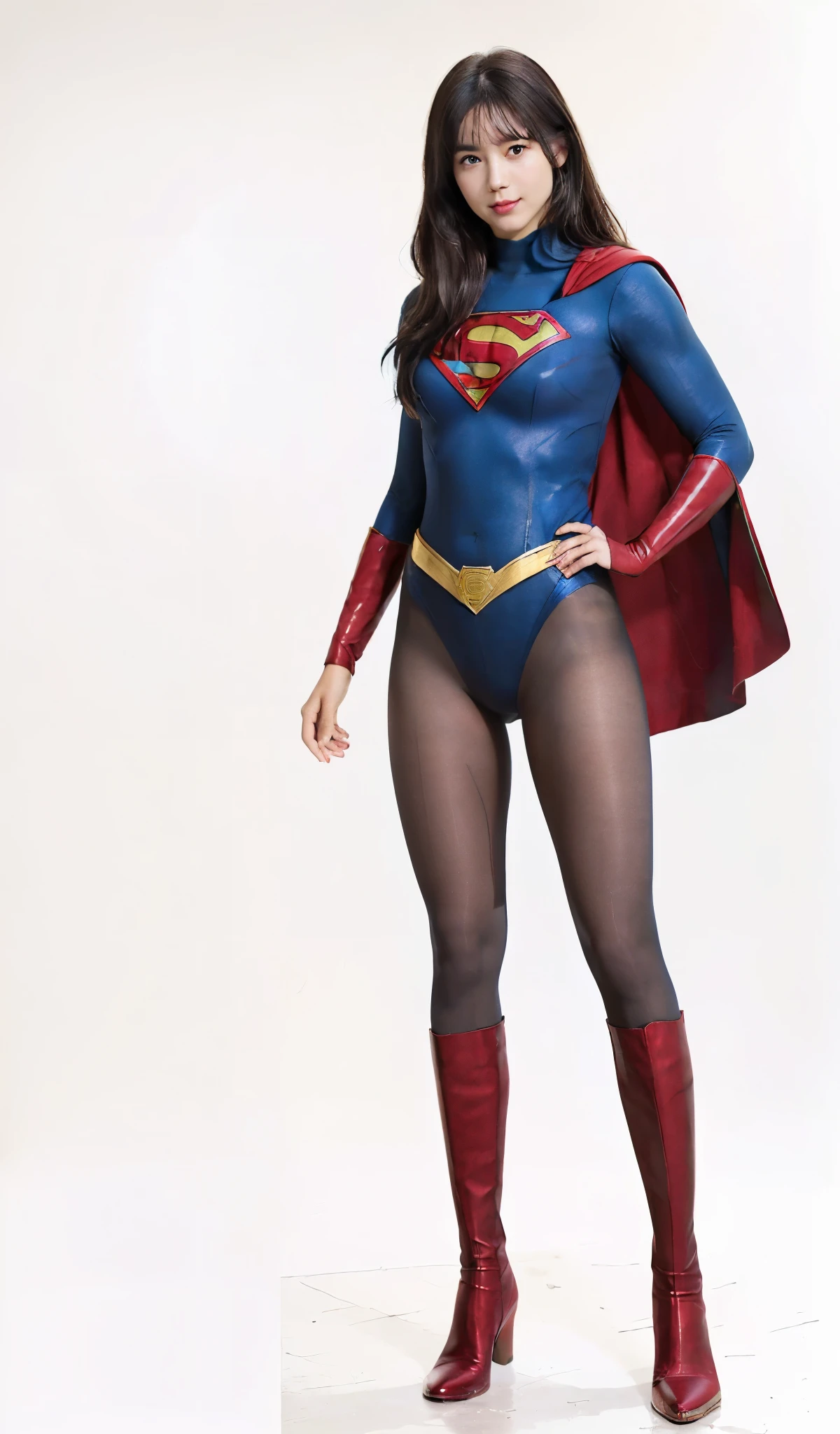 No background、(((Beautiful legs in black tights.)))、(((Legally express the beauty of your smile)))、((((Make the most of your original images)))、(((体にぴったりフィットするSupergirl Costume)))、(((Supergirl Costume)))、(((short and beautiful hair)))、(((suffering)))、(((Please wear black tights....、Wear red boots)))、((Best image quality、8k))、((Highest quality、8k、masterpiece:1.3))、(((Preserve background )))、Sharp focus:1.2、Beautiful woman with perfect figure:1.4、Slim Abs:1.2、Wet body:1.5、Highly detailed face and skin texture、8k