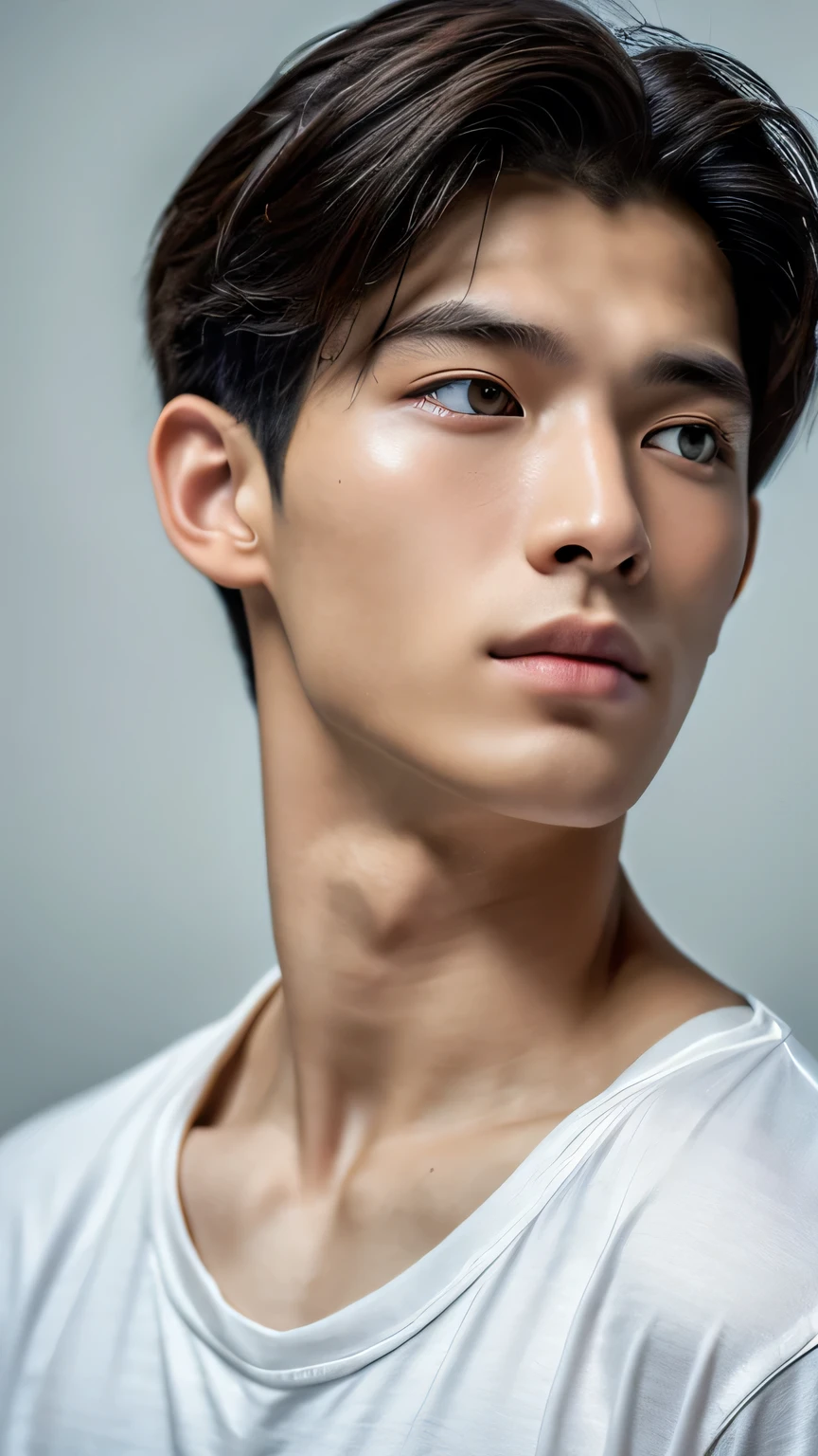 Highest quality, masterpiece, Ultra-high resolution, (Realistic: 1.4), Original photo, wallpaper, Head Photo, skin, Simple Background, Iris, detailed, Selfie, 1 boy, 18-year-old, good looking, Wind,Halloween