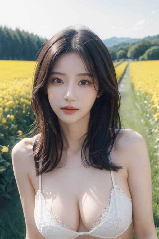 (((Exposing breasts 1.6))),(((Exposing breasts 1.6))),(((Exposing breasts 1.6))),masterpiece, Highest quality, 8k, Absurd, Beautiful medium long bob hair,Woman in her late 20s, That shy expression is cute, (Sensual Style),((Seven episodes were filmed..........1.4)), (Naked 1.5), No makeup, The near road and the far road, Written boundary depth, Surreal, High resolution, photograph, Sharp focus, Face lamp, Dynamic Lighting, highest detailed, ,Extreme detaileds、Super detaileded、detailed、Real Skin、elegant features、Positive and optimistic、(The background is a colorful flower field)