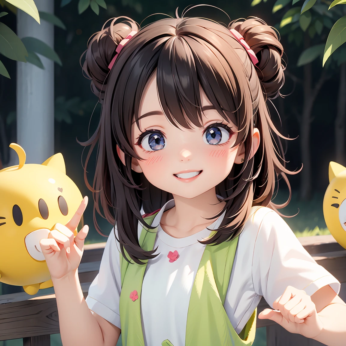 Smiling and winking、Smiling and winking、Smiling and winking