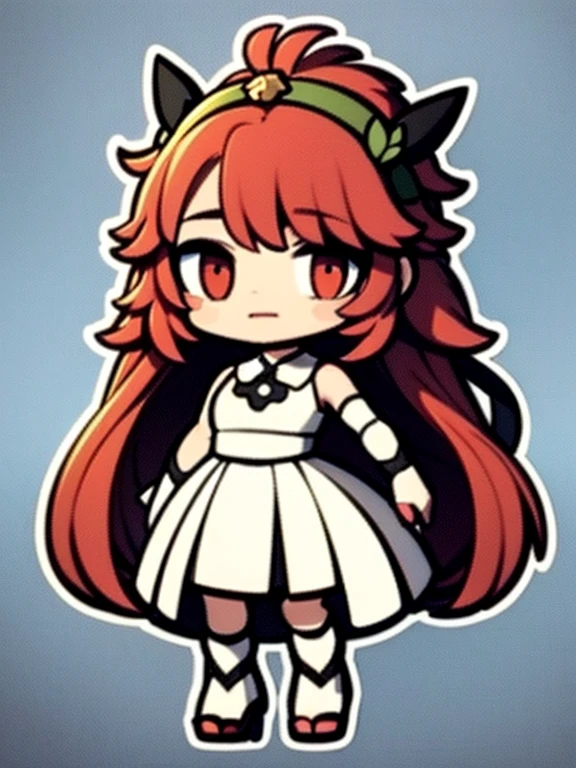 Stickers、Highest quality、High resolution、masterpiece、8k、Little、1 Beautiful Girl、cute、Red hair,Red Eye,canary