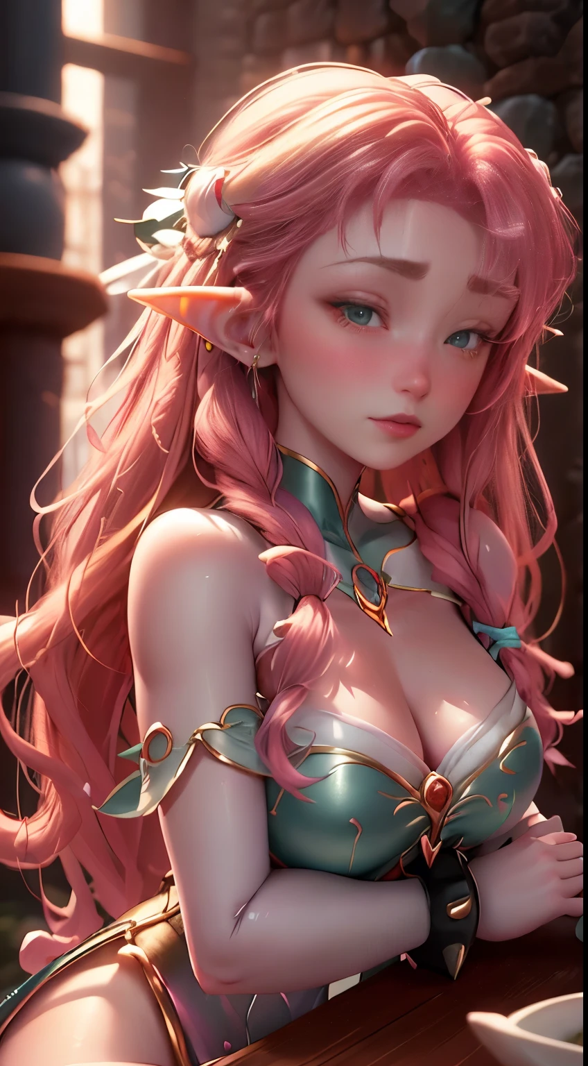 Elfgirl (rose quartz SU-elsa frozen Disney Tinker waifu mezclando modelos .) (ultra fUSION of white and pink hair) Highly detailed CG unity 8k wallpaper, style shot, complex, High detail, dramatic, highest quality movie still image, Very detailed, masterpiece, Best Quality, character design, elsa, elsa from frozen,fusión Diamante Rosa (( dark style)), realistic and ultra detailed rendering style, natural light, sharp character design, (hard focus, 8k), (((Natural skin texture))), 8k textures, soft cinematic lighting, Adobe Lightroom, dark room, HdR, sophisticated, elegant, rich detail, Sharp focus appearance) )), calming tones, frenesí de detalles, intricate detail, Super detail, low contrast, Soft film Lighting, Muted colors, Exposure Mix, HdR, Desteñir, 35mm, f/1.4, THEY ARE LIKE THIS, f16, 25 sec.