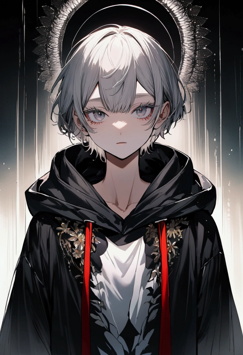 Beautiful　high resolution　male　tall　Short Hair　Lower lashes　185 cm　Hoodie