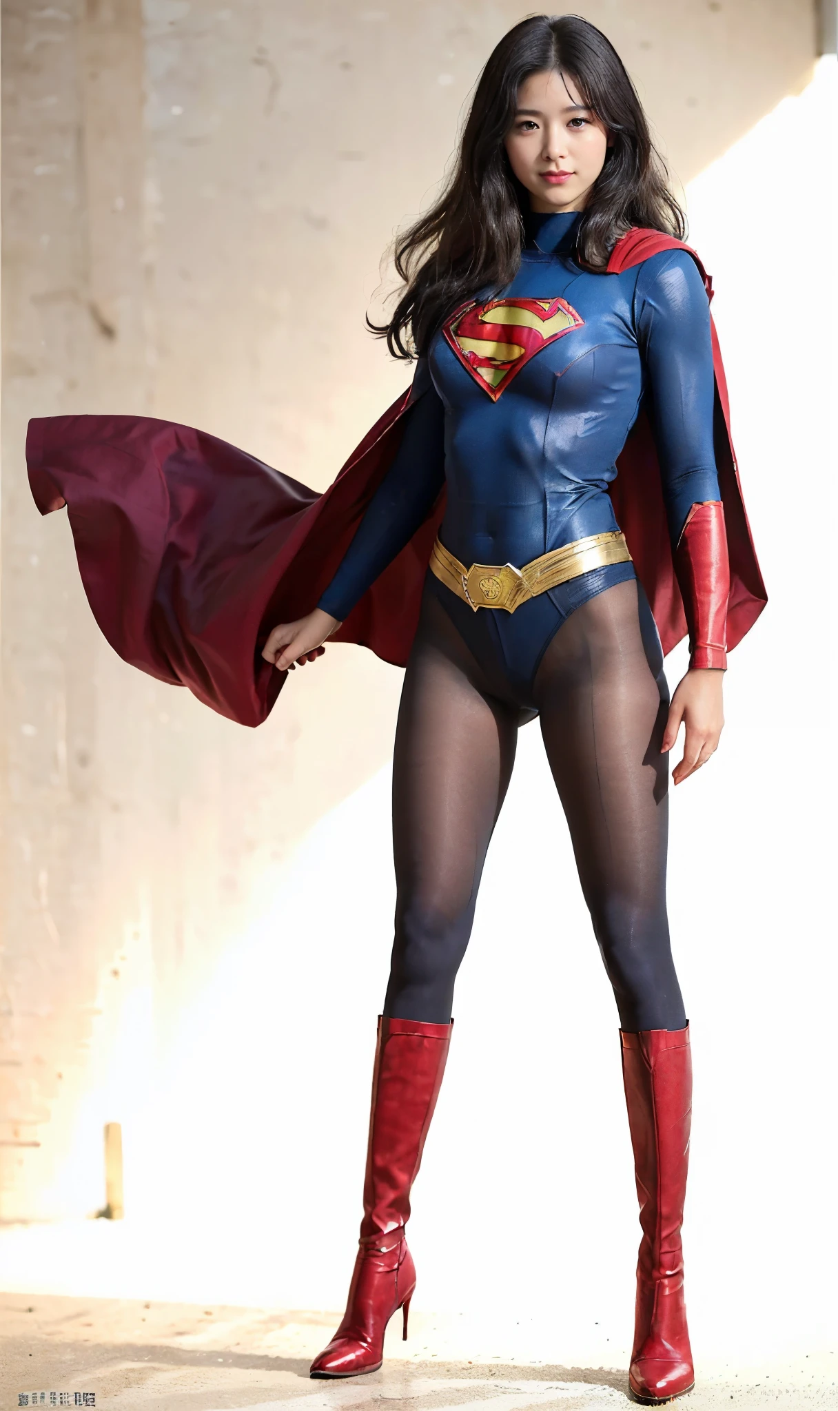 No background、(((Beautiful legs in black tights.)))、(((Legally express the beauty of your smile)))、((((Make the most of your original images)))、(((体にぴったりフィットするSupergirl Costume)))、(((Supergirl Costume)))、(((short and beautiful hair)))、(((suffering)))、(((Please wear black tights....、Wear red boots)))、((Best image quality、8k))、((Highest quality、8k、masterpiece:1.3))、(((Preserve background )))、Sharp focus:1.2、Beautiful woman with perfect figure:1.4、Slim Abs:1.2、Wet body:1.5、Highly detailed face and skin texture、8k