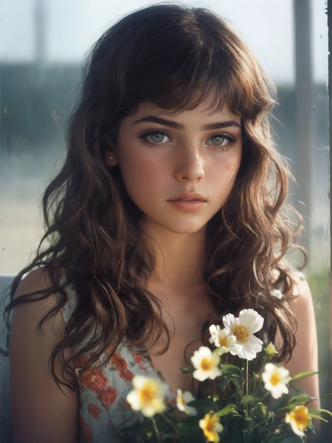masterpiece,best quality, illustration,style of Philip Lorca diCorcia,
cinematic film still portrait of young girl aged 12yo, flowers, 1girl, solo, long_hair, pretty face,
.shallow depth of field, vignette, highly detailed, high budget, bokeh, cinemascope, moody, epic, gorgeous, film grain, grainy