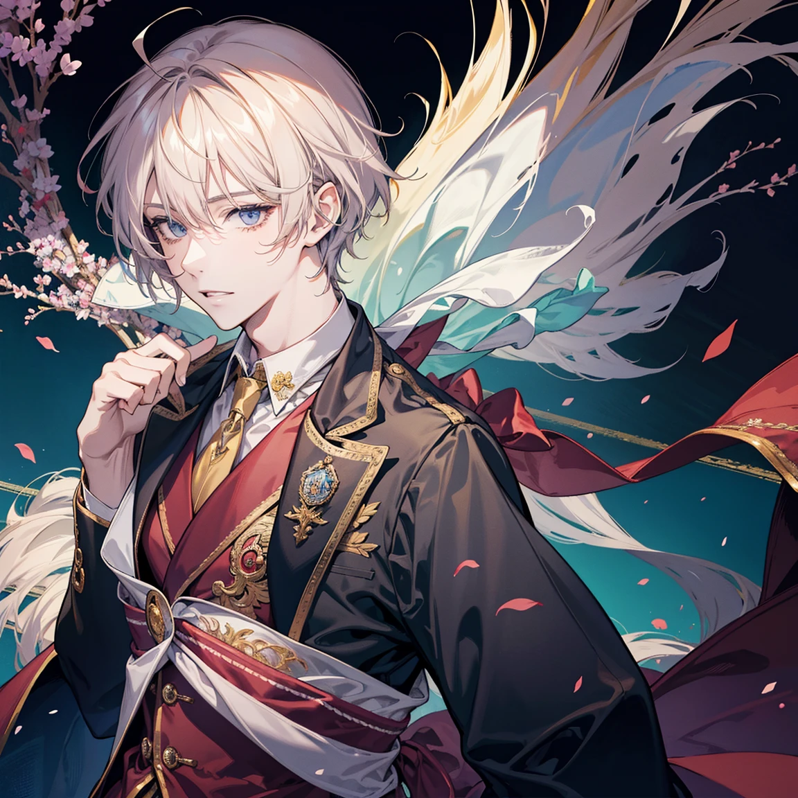 (Handsome anime male wearing graduation outfit,