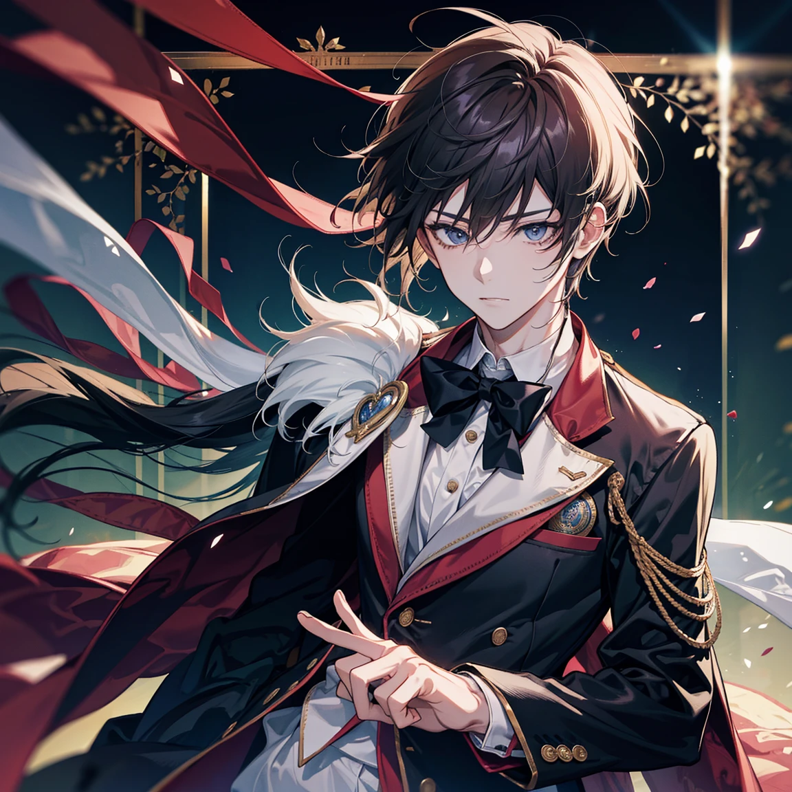 (Handsome anime male wearing graduation outfit,