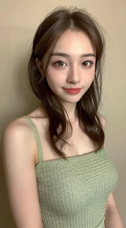 ((Highest quality, 8k, masterpiece: 1.3)), One girl, The beauty of slim abs: 1.3, (Hairstyle Casual, Big Breasts: 1.2), dress: 1.1, Very beautiful face, Delicate eyes, double eyelid, smile, Home